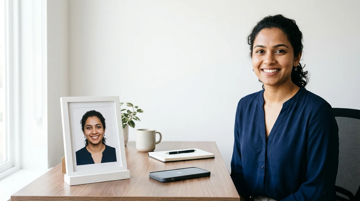 free ai passport photo maker result with clean white background