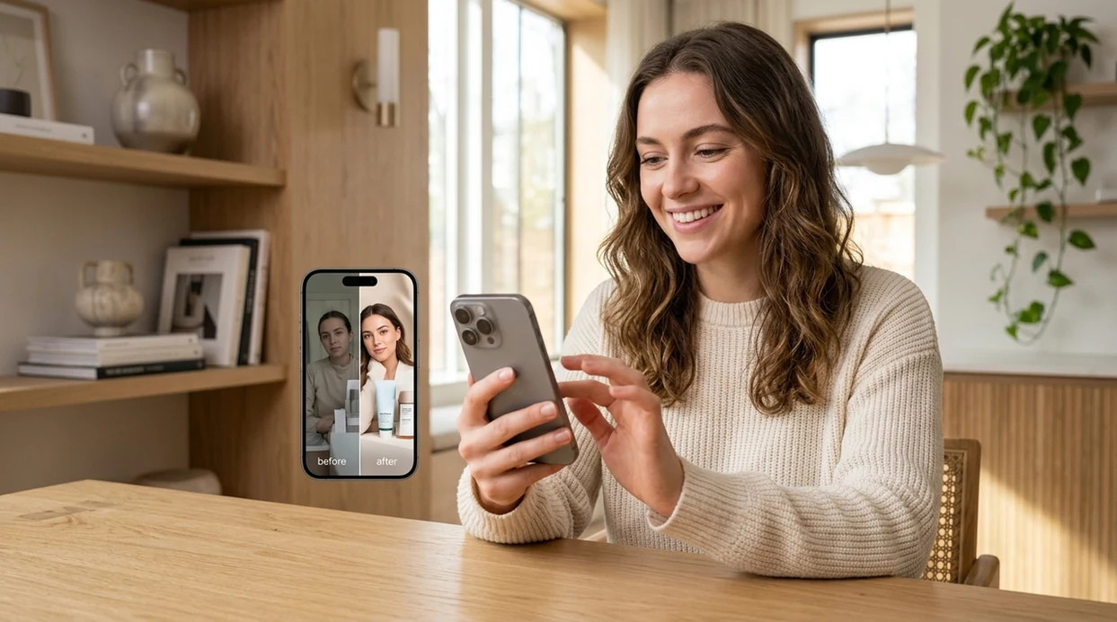 free ai photo editor results with polished portrait and product images
