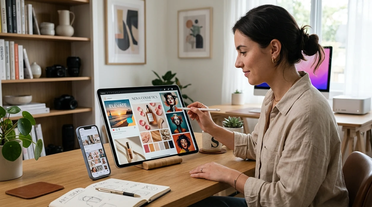 Creator reviewing AI generated art outputs for real project use