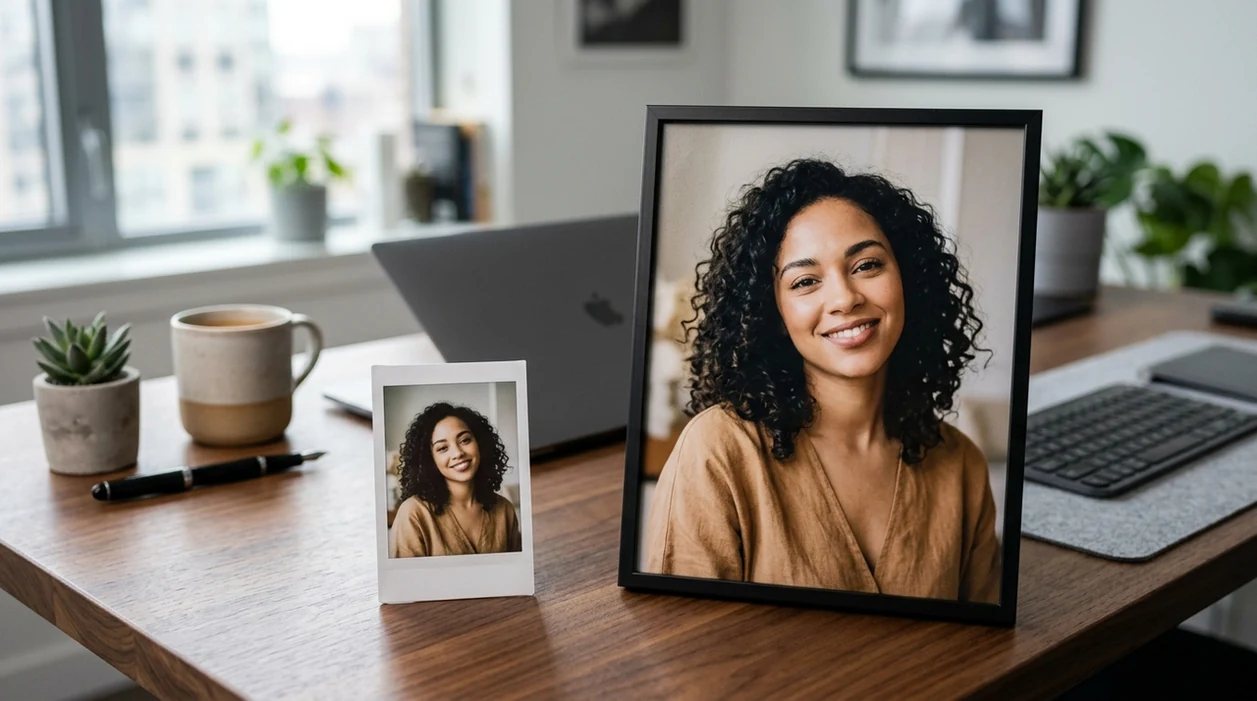 is ai image upscaling real shown with sharper enlarged portrait result
