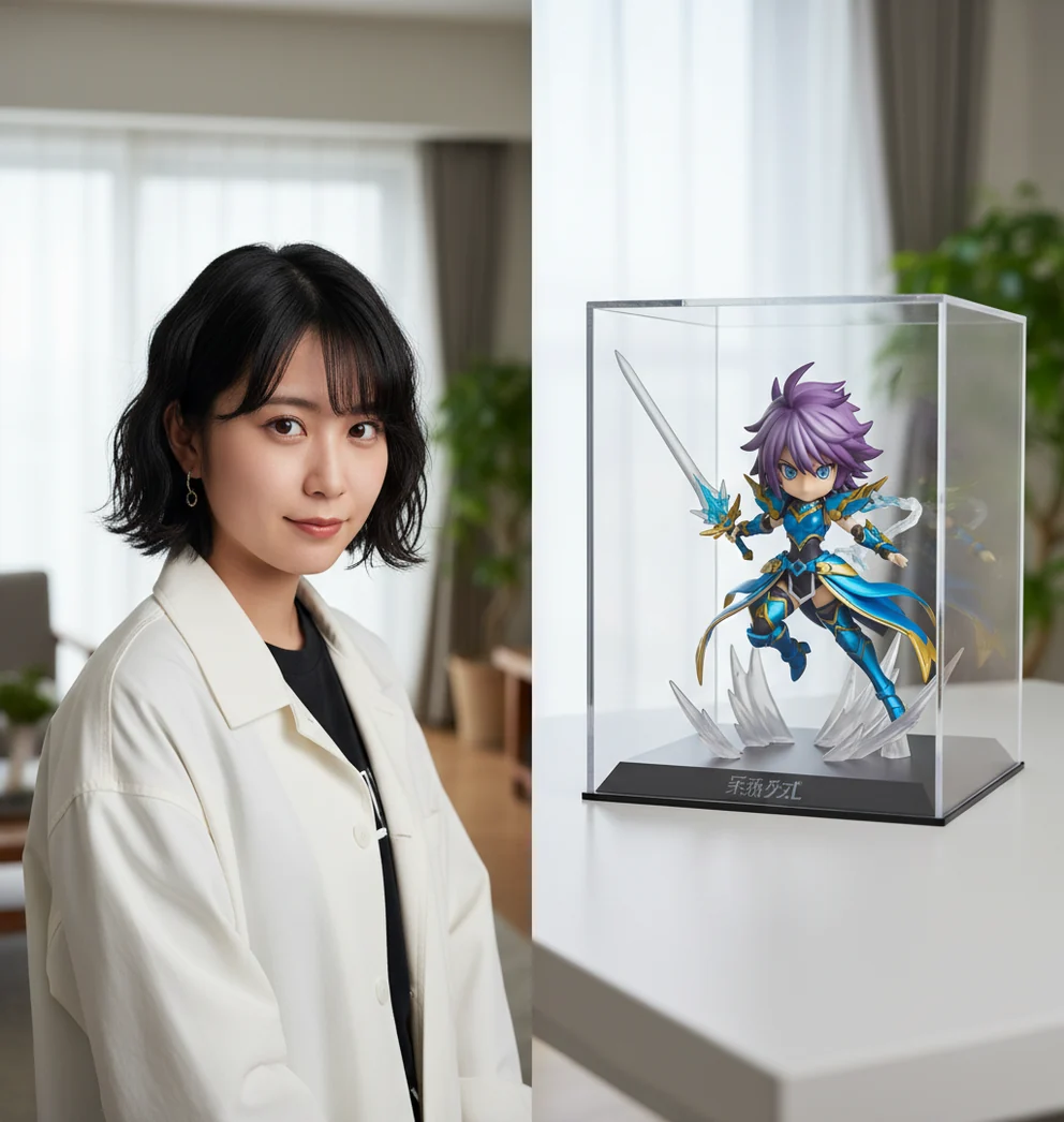 人物写真とフィギュア風生成画像の比較