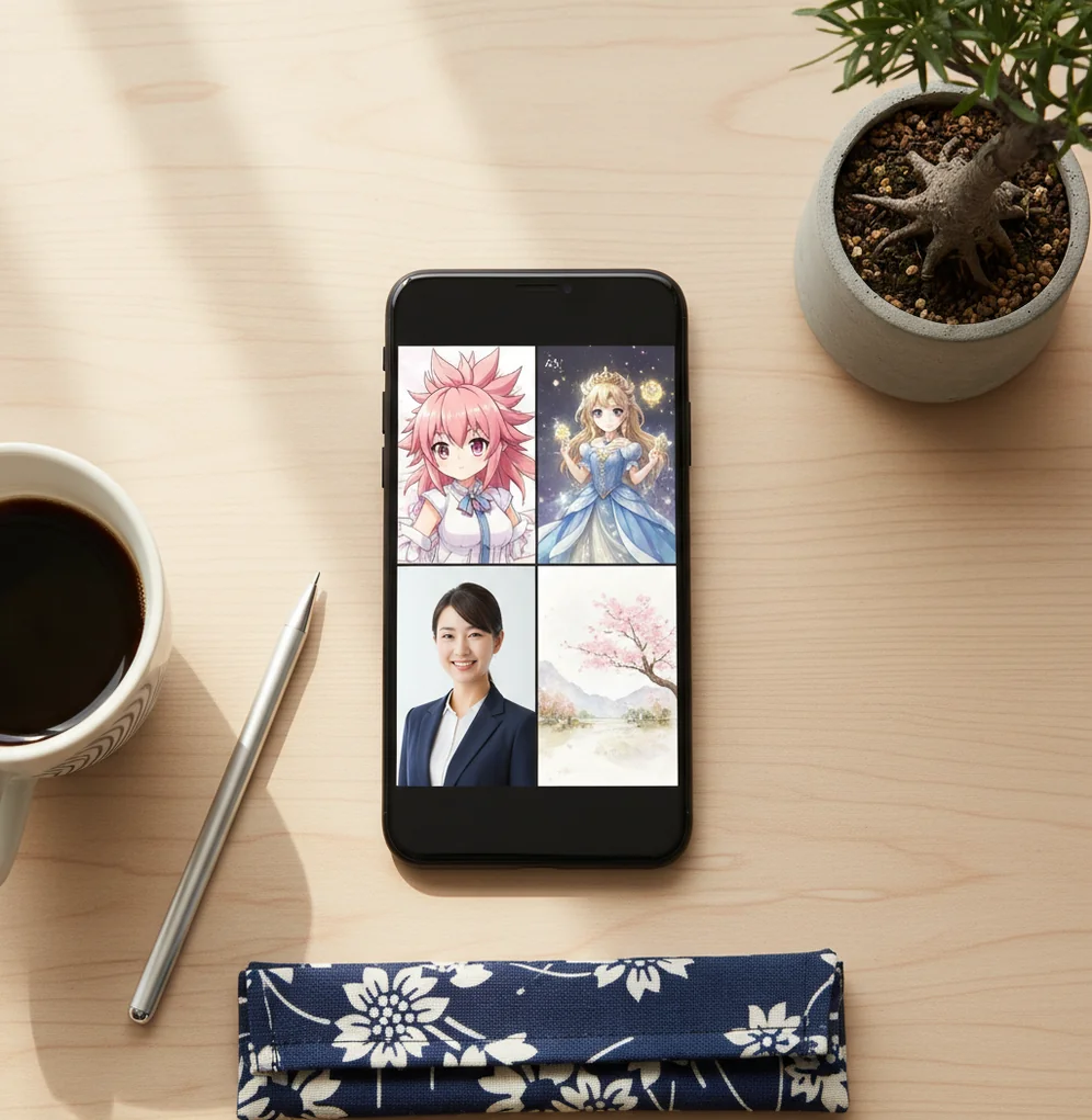 複数スタイルのAIアバター一覧イメージ
