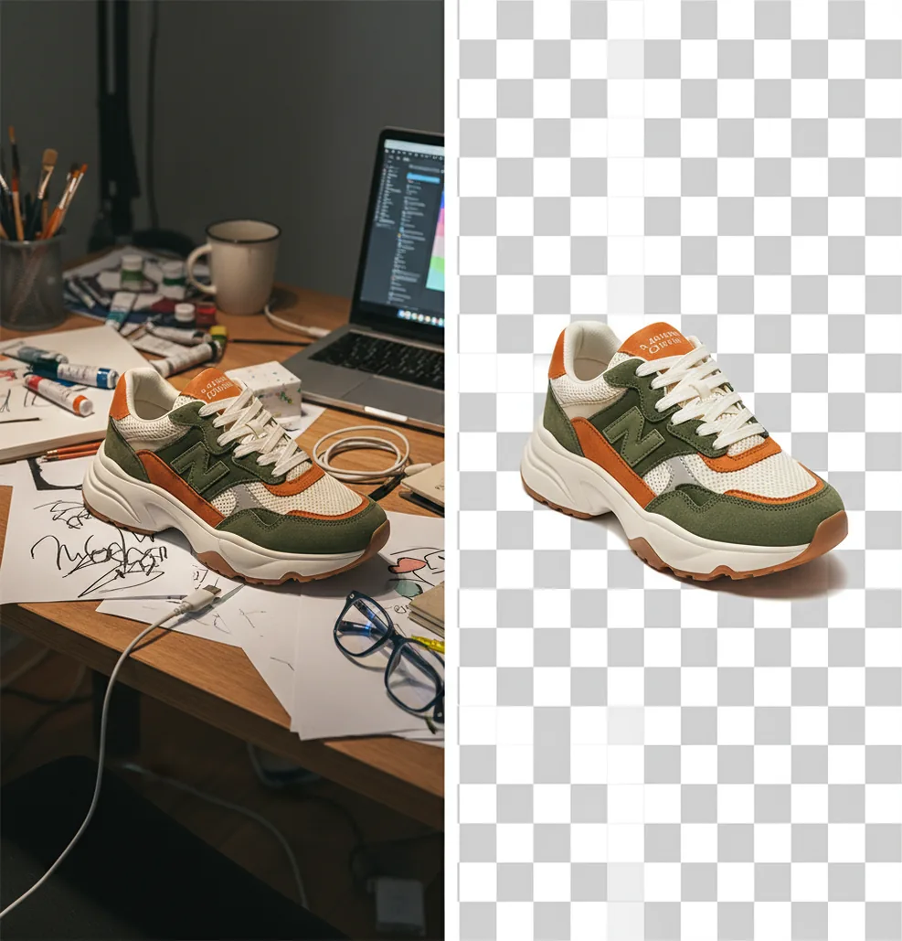 商品写真の背景透過のビフォーアフター