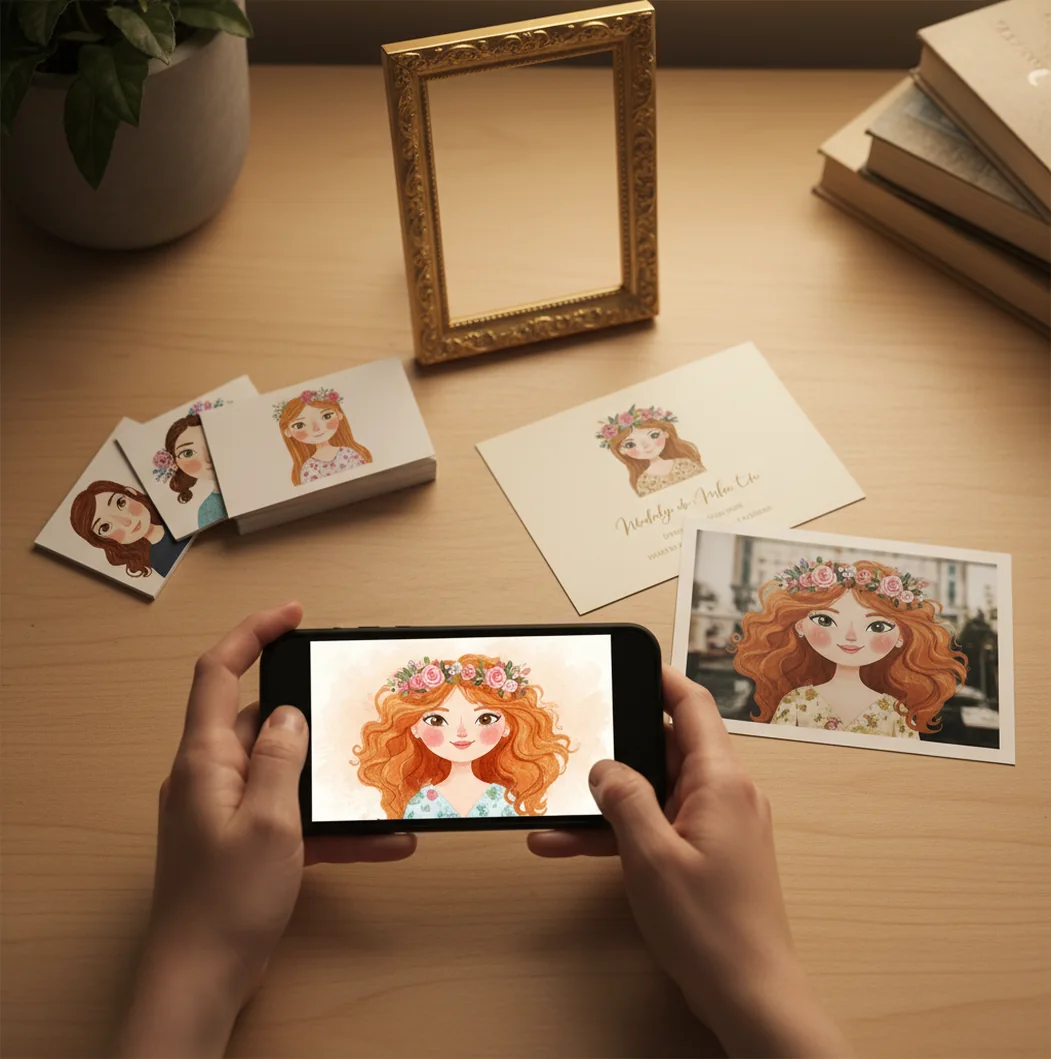 スマホで似顔絵を作成する利用シーン