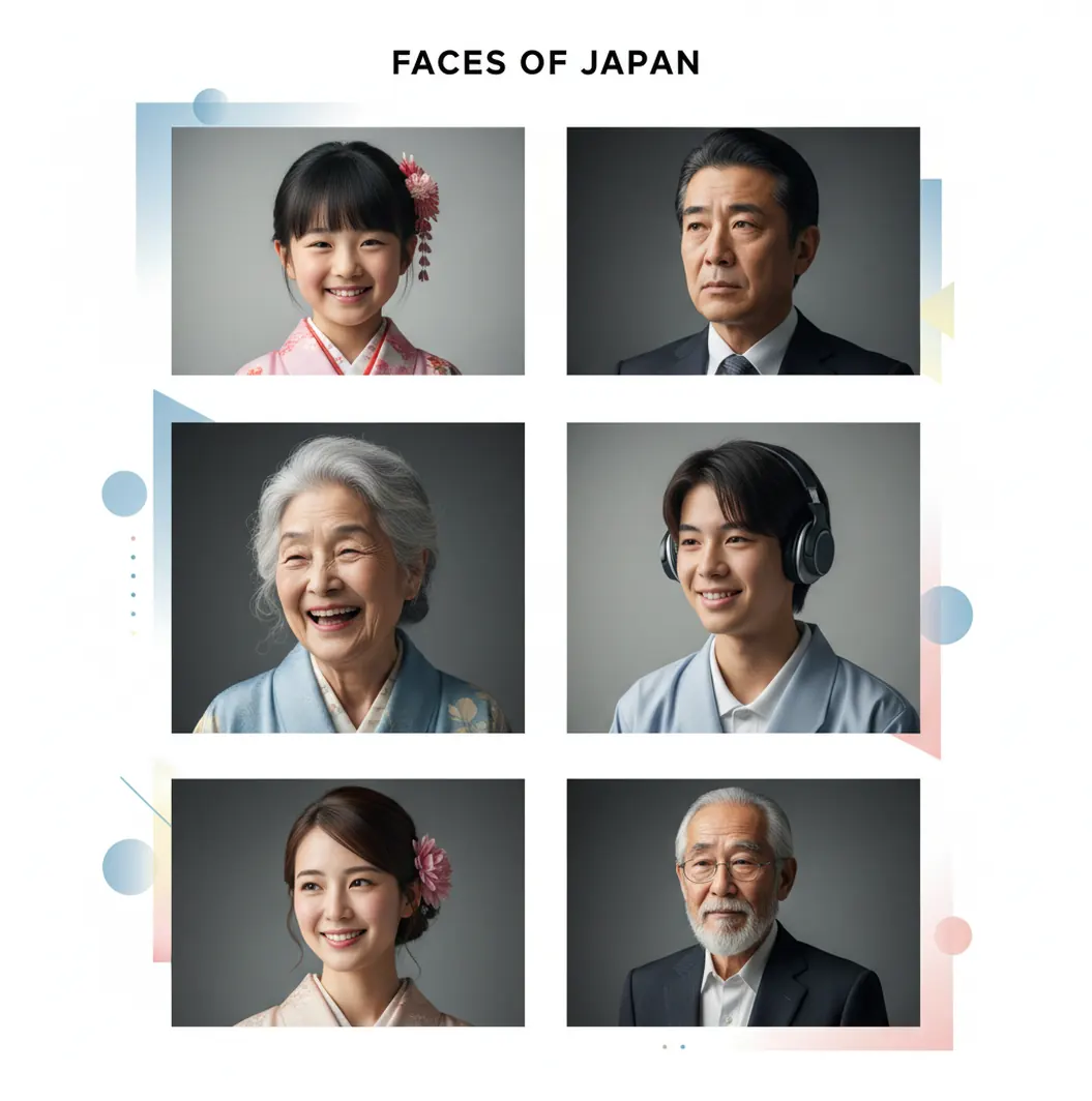 年齢層別のAI生成ポートレート例