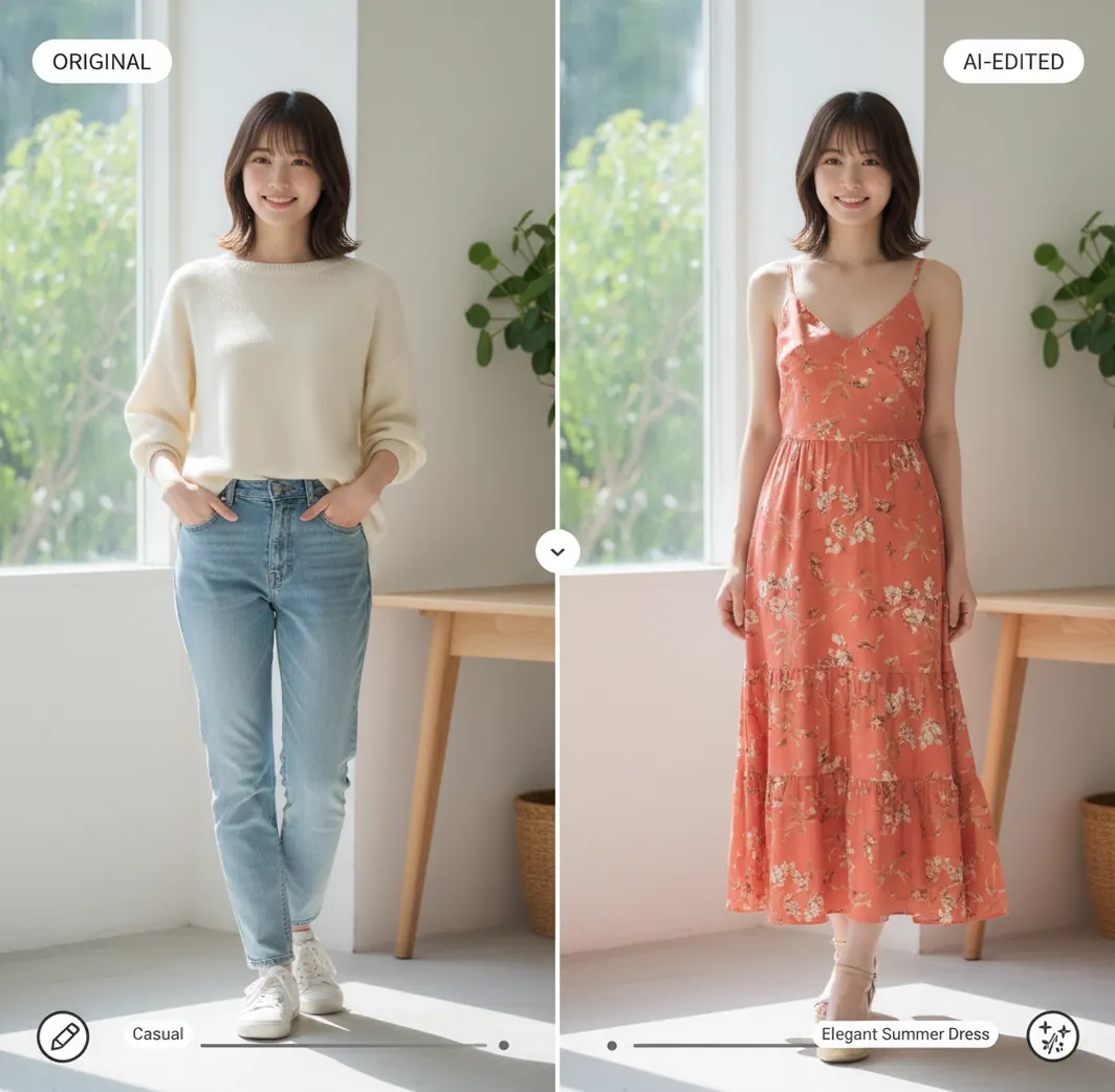 服の一部をAI置換する画面イメージ