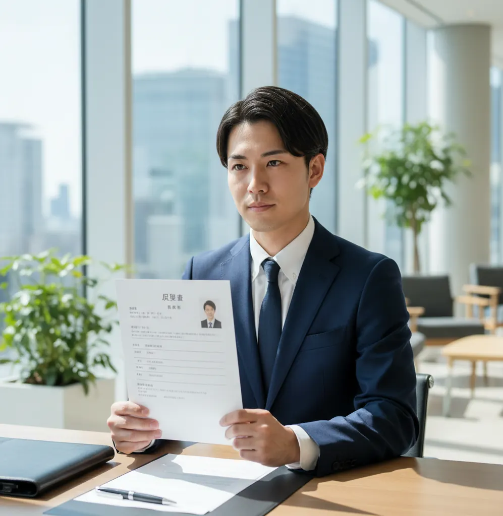 証明写真風の清潔感ある顔写真