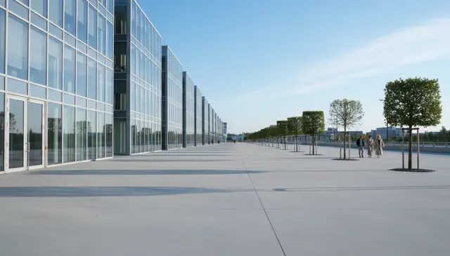 Magic eraser object removal from street photo with AI background reconstruction