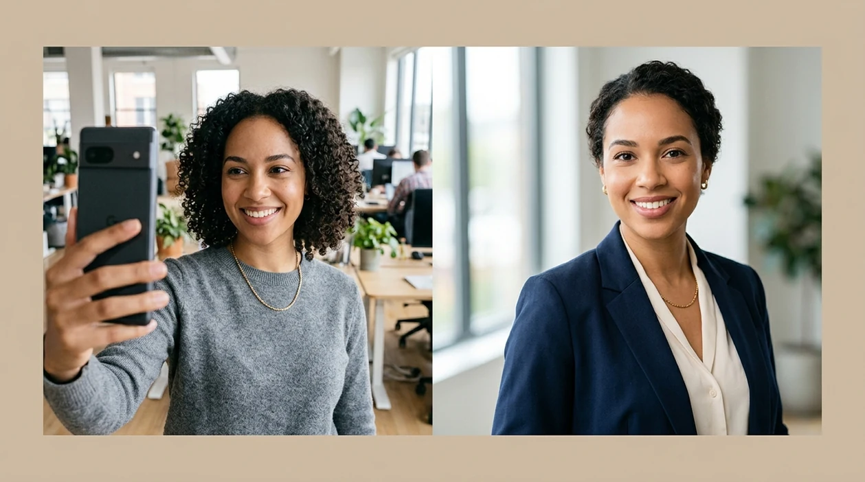 make photo look professional with polished headshot outcome