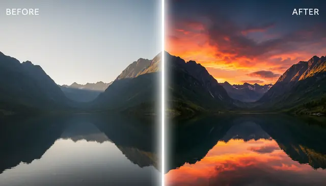 Nano Banana AI photo editing before and after comparison with enhanced colors