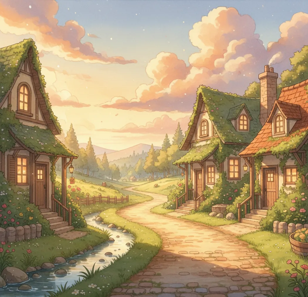 Before and after example of a photo transformed into a Ghibli-inspired anime-style illustration