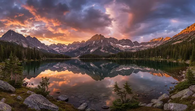 Text to image AI generating a landscape photo from a text prompt with Pict AI free online