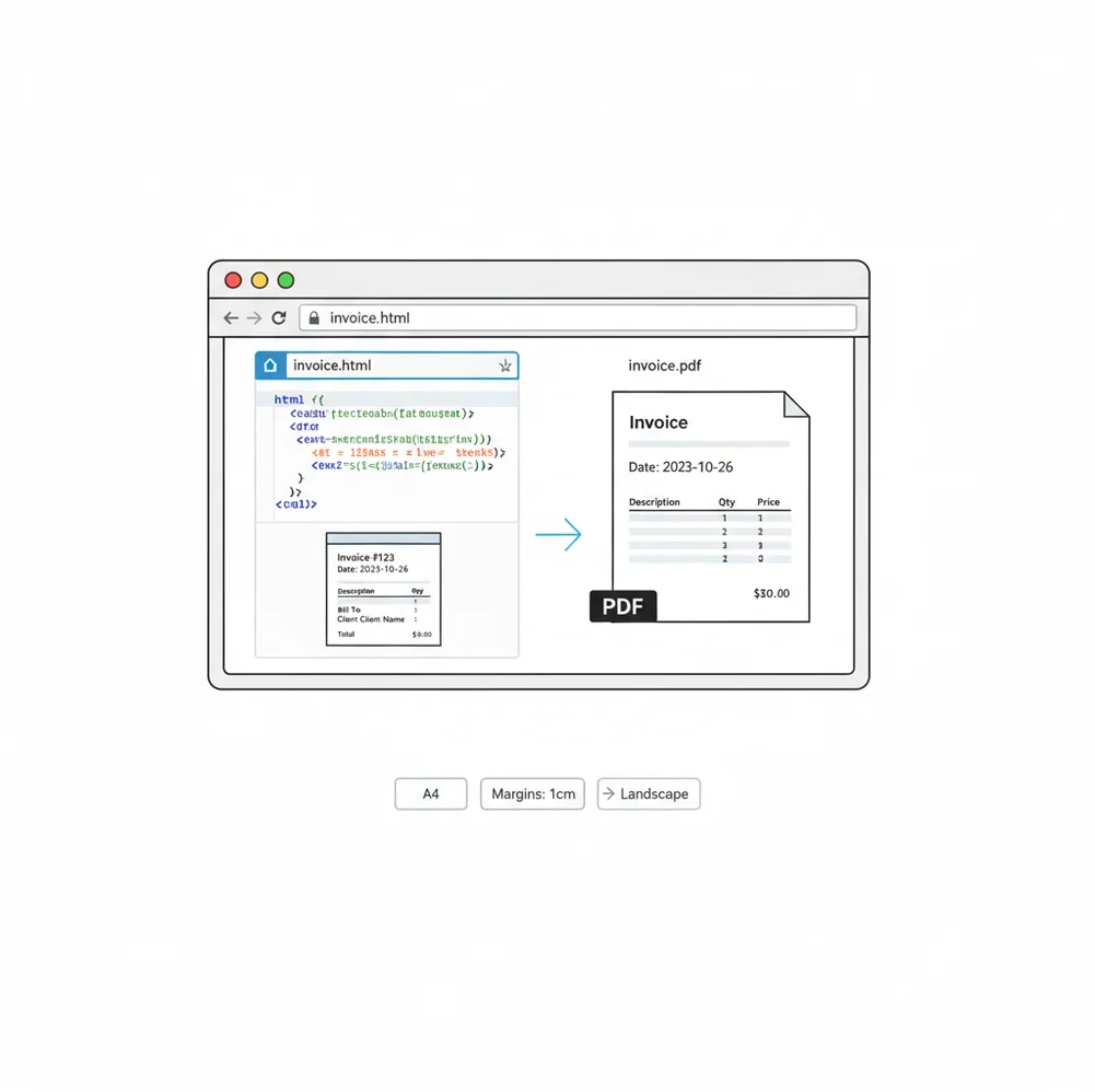 Pict.AI HTML to PDF converter turning an HTML document into a PDF preview