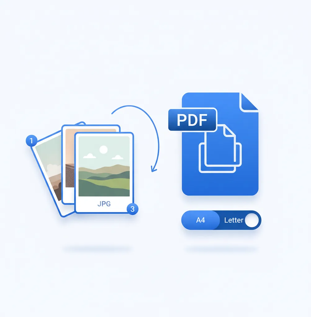 Preview of multiple JPG images being combined into a single PDF document in Pict.AI