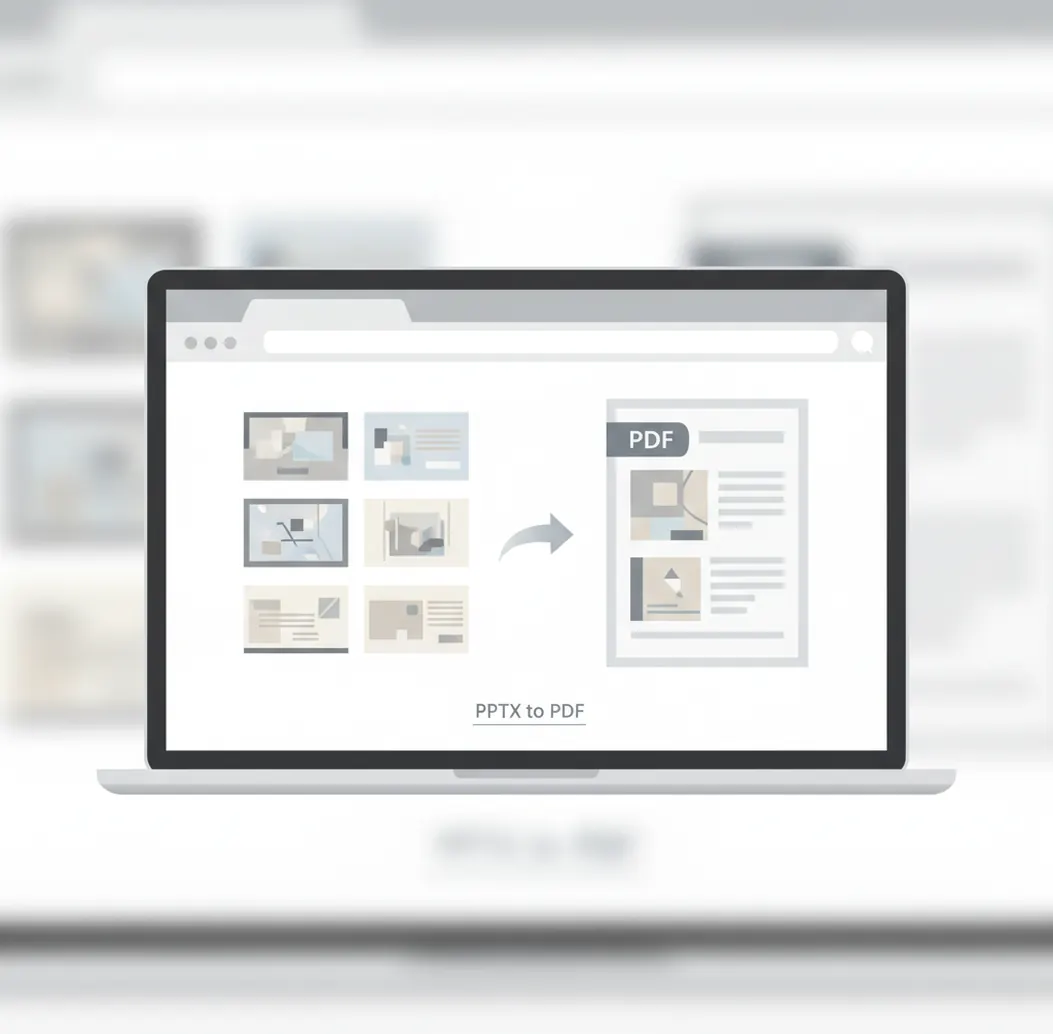 Preview of a PowerPoint slide being converted into a PDF document in the browser