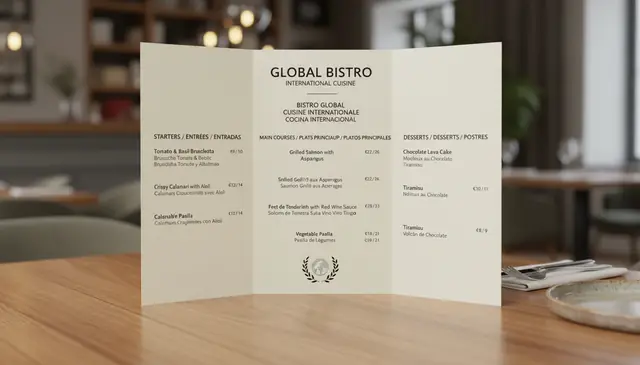 Translate text in photo AI tool converting menu text to another language