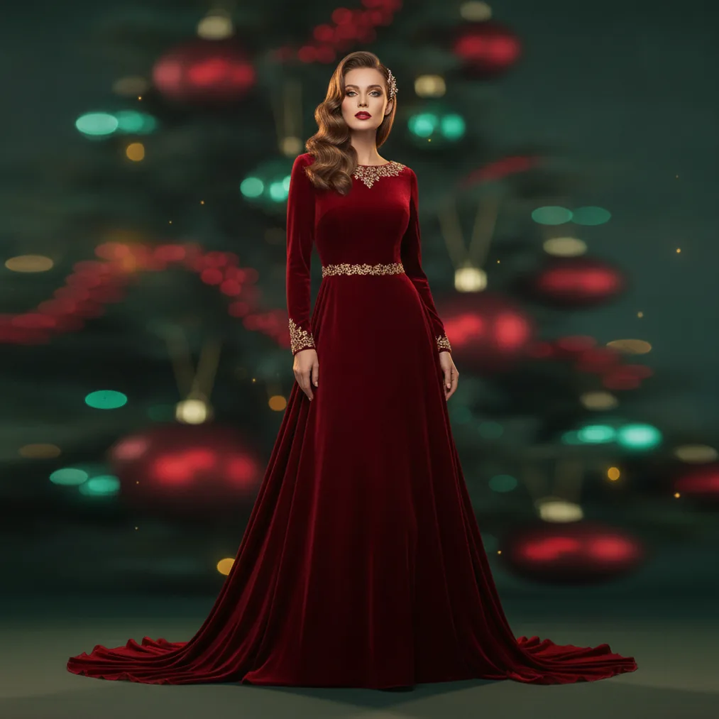 Beach Christmas Portraits - festive ai studio portrait Christmas picture example