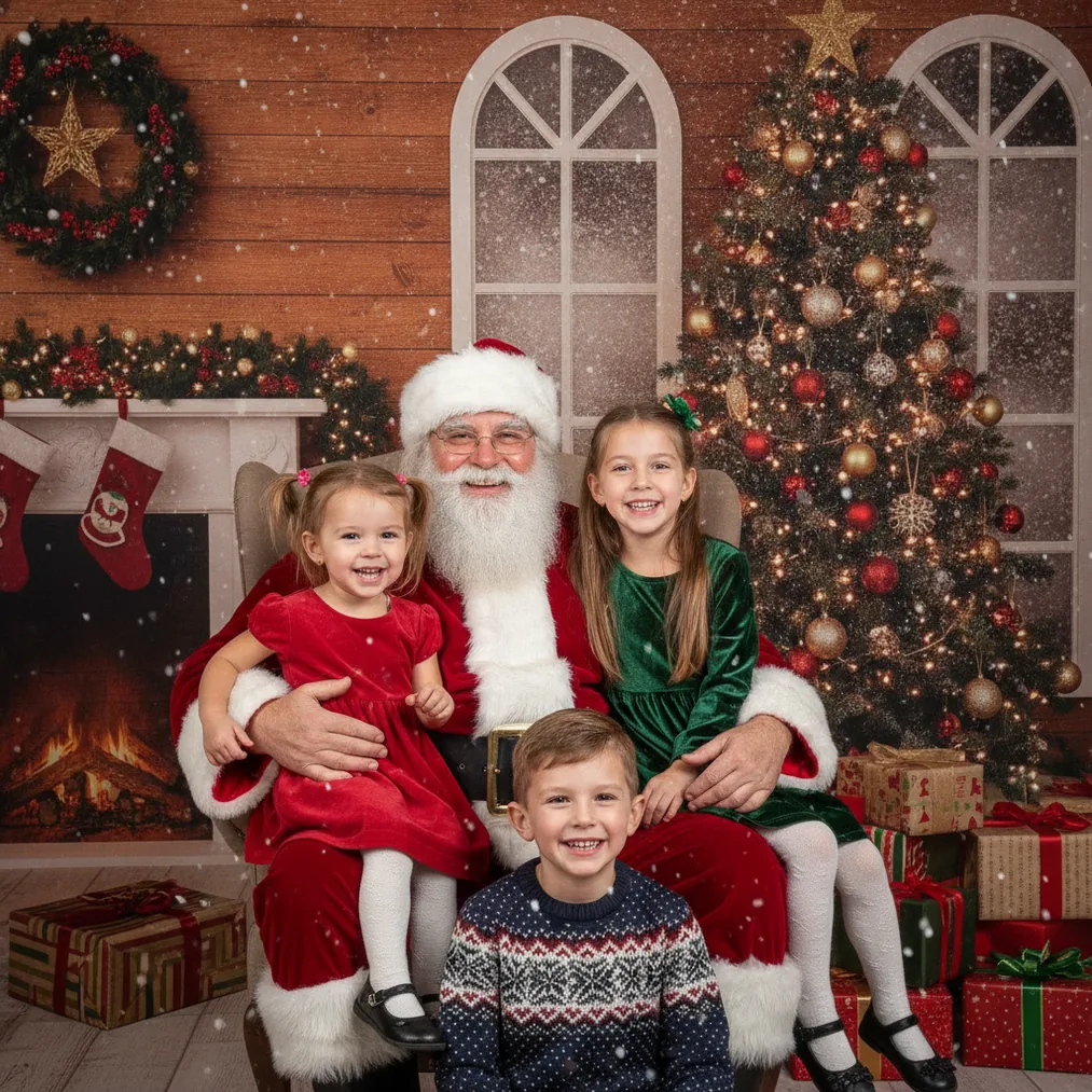 AI Santa Photo - festive kids santa Christmas picture example